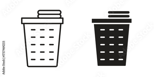 Laundry basket icon vector sign symbol