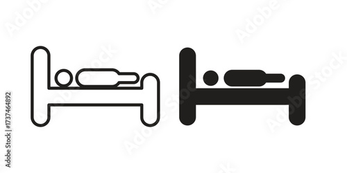 Laying in bed icon vector sign symbol