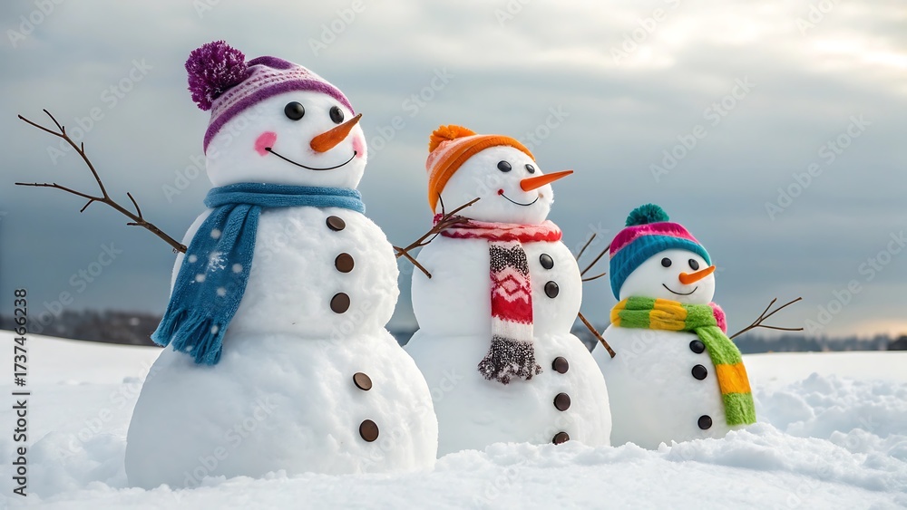 Fototapeta premium Festive Christmas Holiday Background with Winter Snow and Decorations
