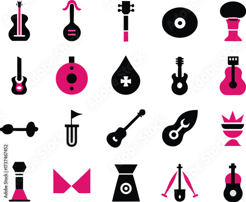 30 greek musical instrument icons bundle vector scalable eps illustration set
