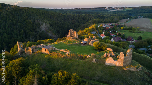 Ruins of the medieval castle Lichnice, Czech Republic