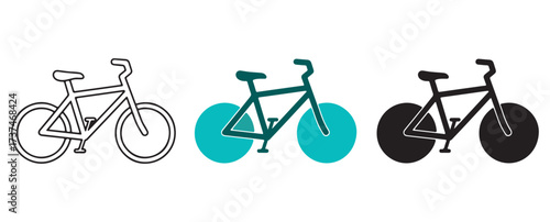 Vector art of two bicycles, one in black and white