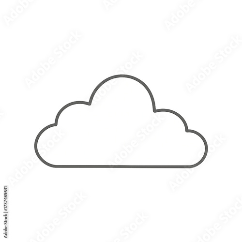 Simple outline icon of a cloud, representing data storage, cloud computing, network technology, and online services in a minimalistic design for digital concepts