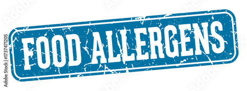 food allergens rectangular sign. food allergens stamp