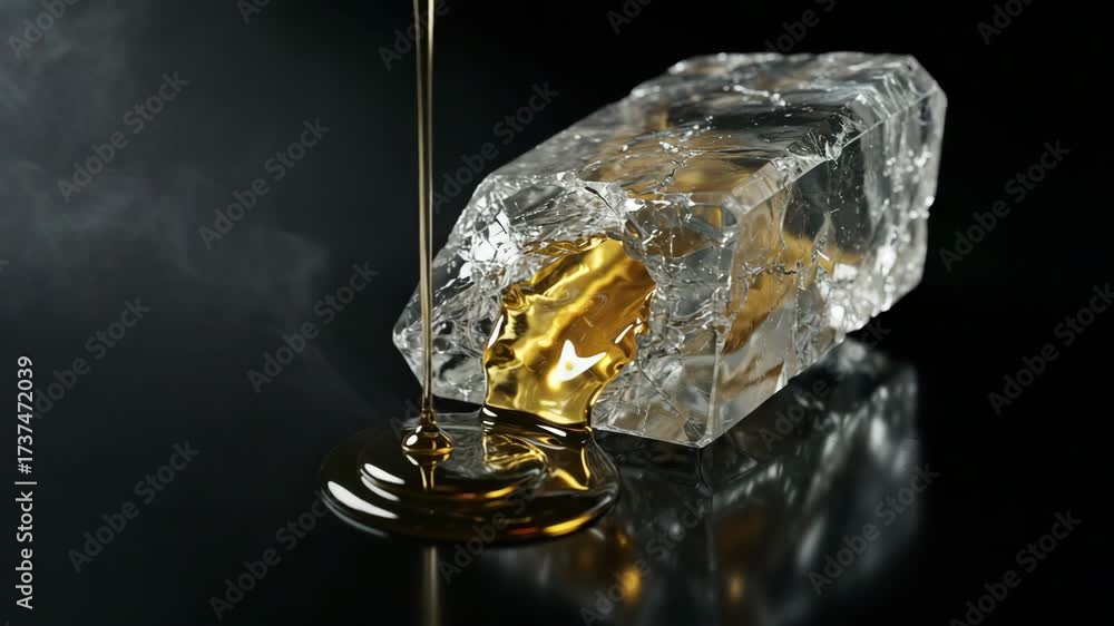 A block of pure gold being poured liquid gold, a visual metaphor for wealth.