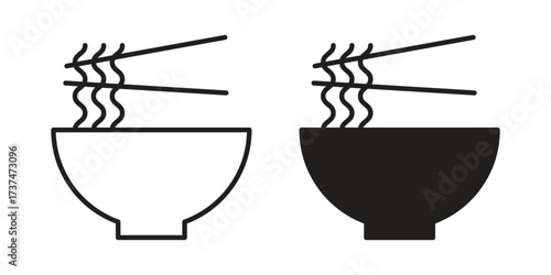Noodles icon vector sign symbol