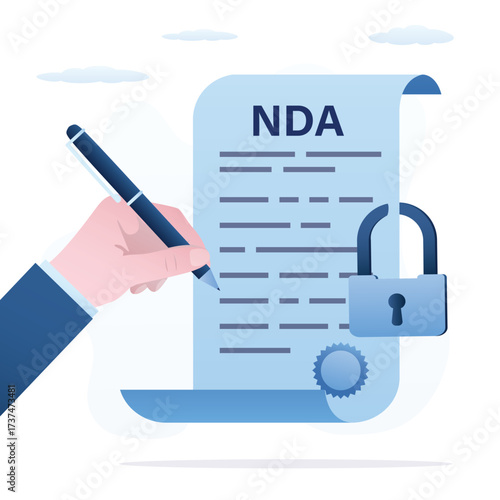 NDA or non-disclosure agreement contract, legal restrictions concept. Nondisclosure or know-how protection. Legal confidential document for working employee