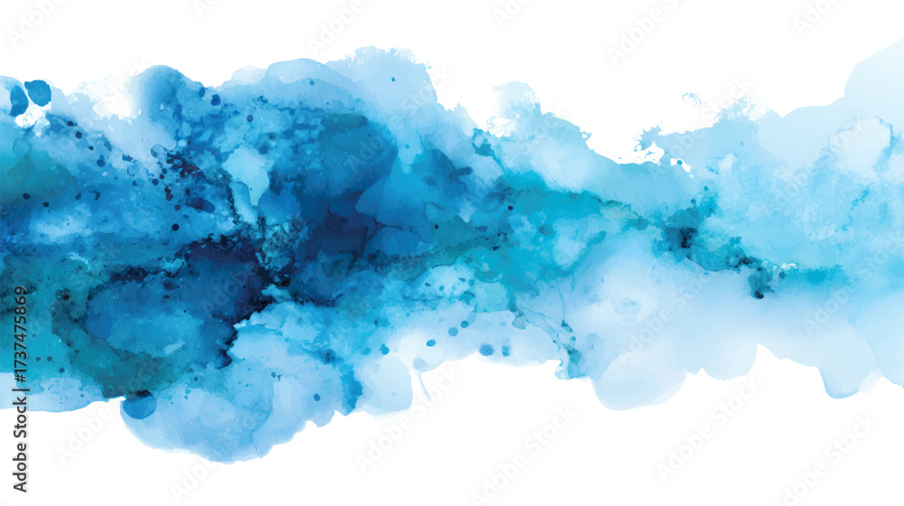 Fototapeta premium A beautiful abstract watercolor splash in shades of blue, creating a fluid and serene background