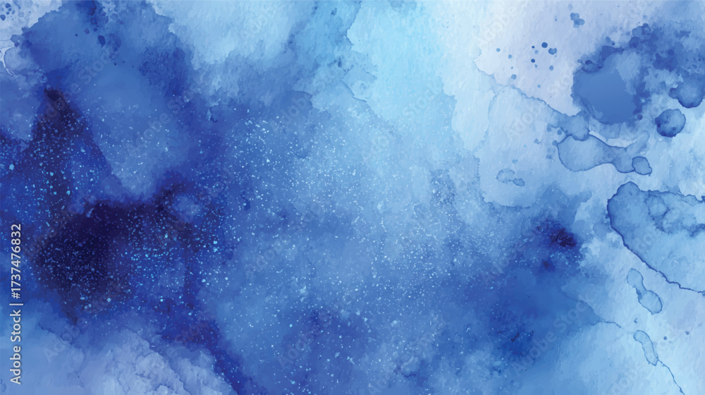 Obraz premium A beautiful abstract watercolor splash in shades of blue, creating a fluid and serene background