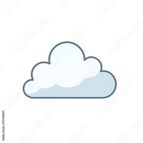 Illustration of a cartoon cloud in a minimalist style, perfect for weather or climate concepts