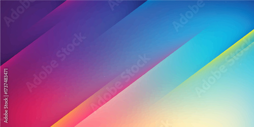 Abstract colorful background design with bright blue and pink digital light waves and smooth purple curves