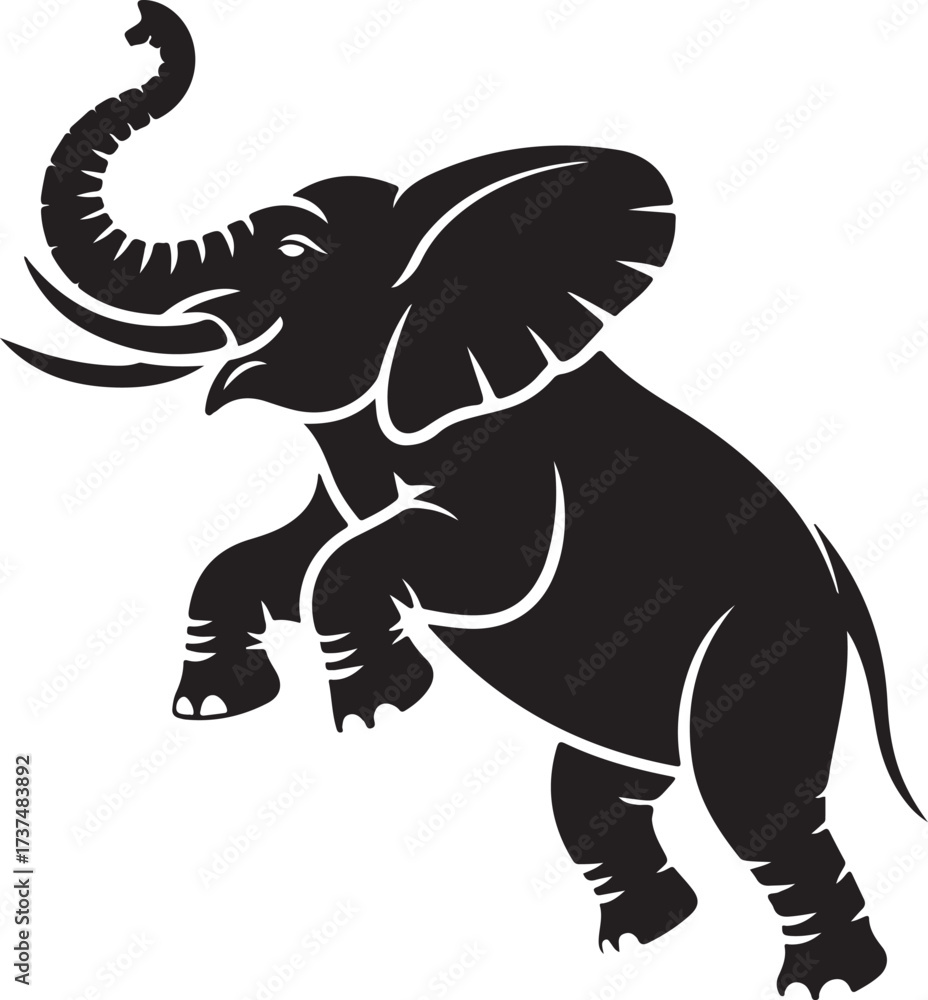 Obraz premium Powerful Elephant Silhouette Illustration
