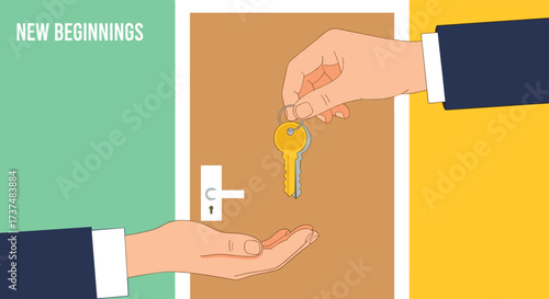 Handing over keys for new beginnings and opportunities.