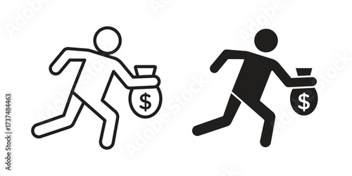 Robbery icon vector sign symbol