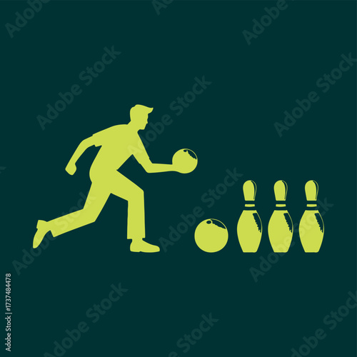 vector " Bowling " illustration vector Design with background