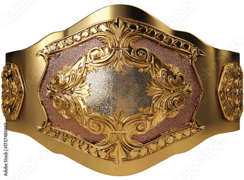 Magnificent Golden Championship Belt Featuring Ornate Detailing and Sparkling Accents Representing Victory and Prestige in Competition