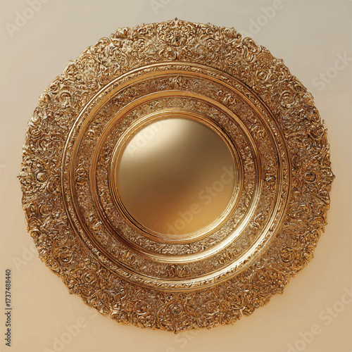 Opulent Gold Plate Featuring Intricate Designs and Ornamentation Reflecting Luxurious Elegance and Sophistication in a Timeless Manner