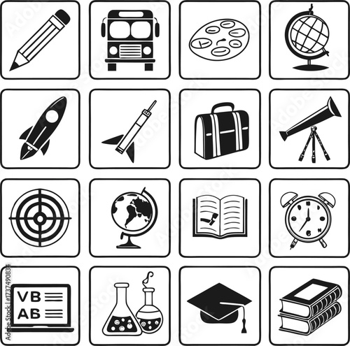 
Educational and School Icons Collection