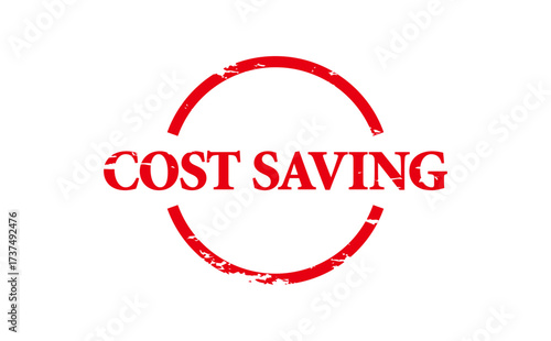 COST SAVING - Red Rubber Stamp With text message COST SAVING
