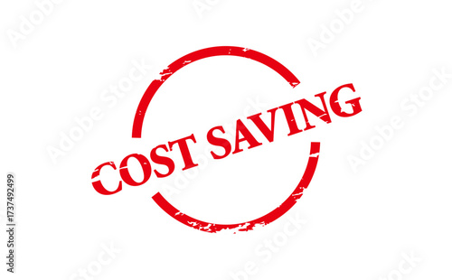 COST SAVING - Red Rubber Stamp With text message COST SAVING
