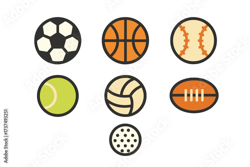 Collection of diverse sports balls for different games and athletic activities