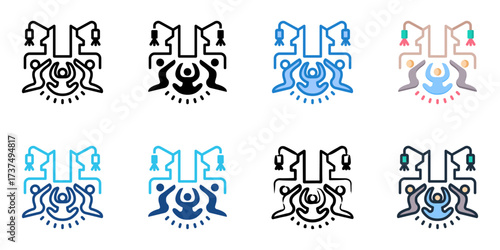 Traditional ceremonies icon set multiple style collection 

