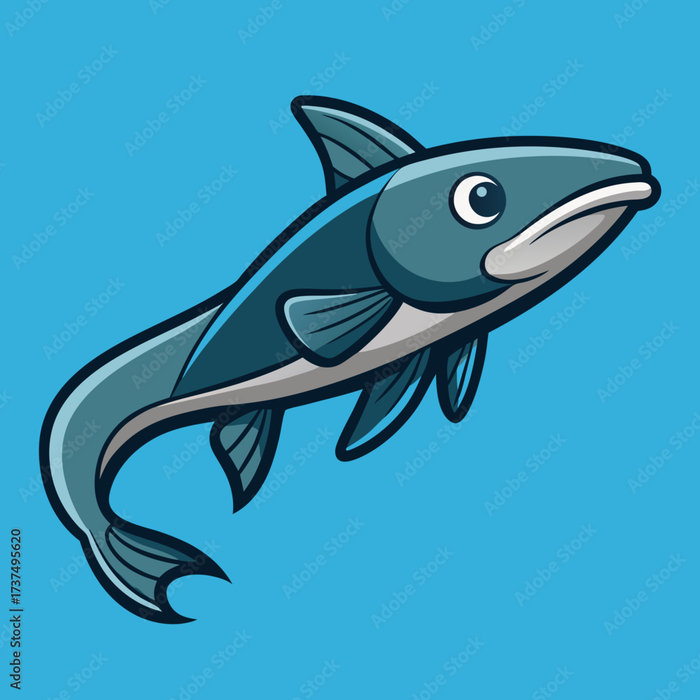 Fototapeta premium shark cartoon isolated on white