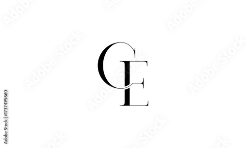 CE initial letters, monogram logo