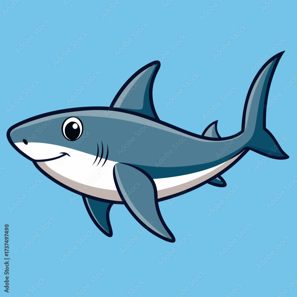 Naklejka premium shark cartoon isolated on white