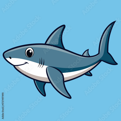 shark cartoon isolated on white