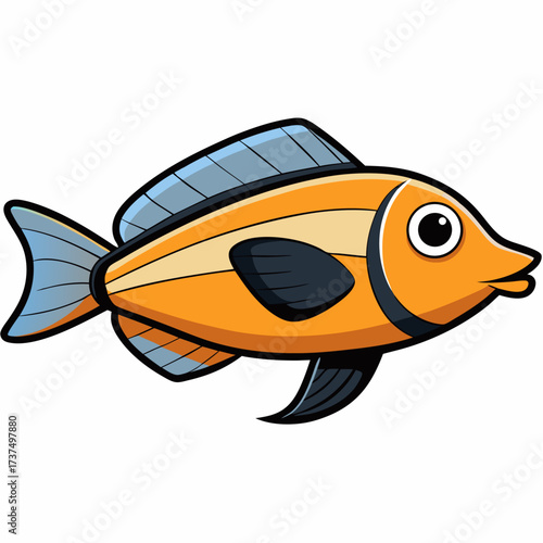 vector illustration of a goldfish