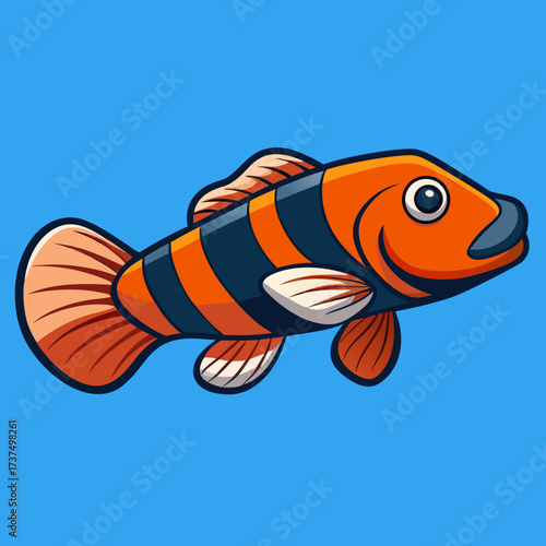 vector illustration of a cartoon fish