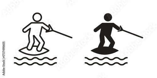 Wakeboarding icon vector sign symbol