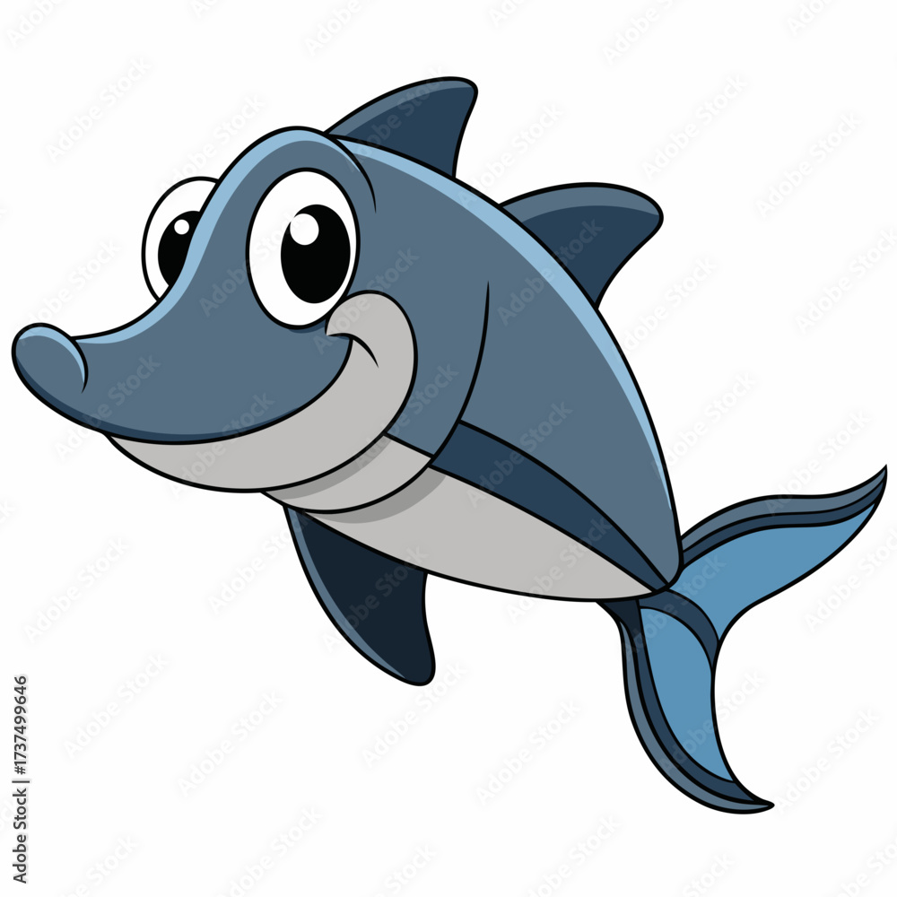 Obraz premium cartoon shark vector illustration