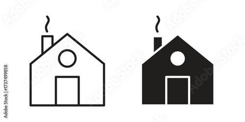 Winter Cabin icon vector sign symbol