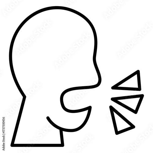 Outline Head Speaking Icon