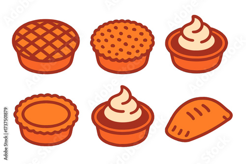 Collection of various sweet and savory pies and tarts with different toppings