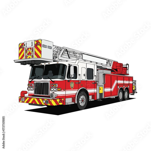 Detailed Illustration of a Fire Truck.