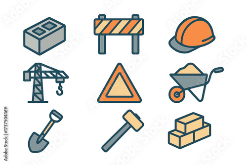 Construction tools, building materials, and safety equipment for industrial projects