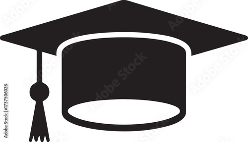 Graduation Cap On Stack Of Books Icon mortarboard academic cap