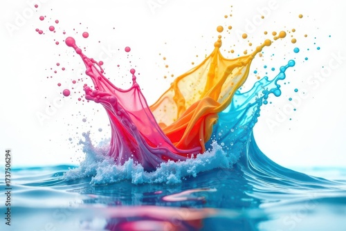 Vibrant Hues Exploding in a Symphony of Color, Creating a Stunning Liquid Canvas