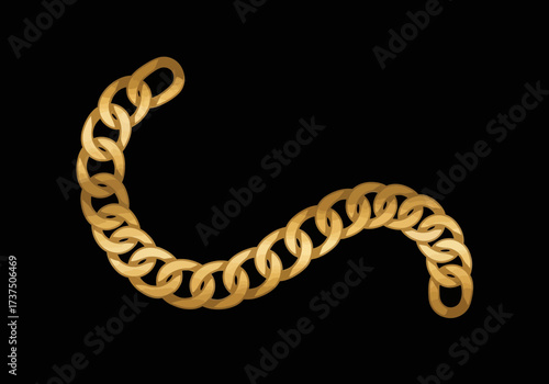 Golden Chain Illustration on Black Background