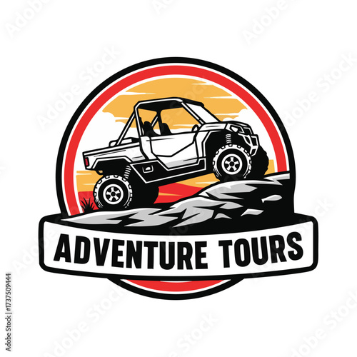 Adventure Tours OffRoad Vehicle Logo Design.