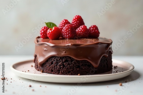 Wallpaper Mural Decadent Chocolate Cake Topped with Fresh Raspberries, a Delicious Dessert for Any Occasion Torontodigital.ca