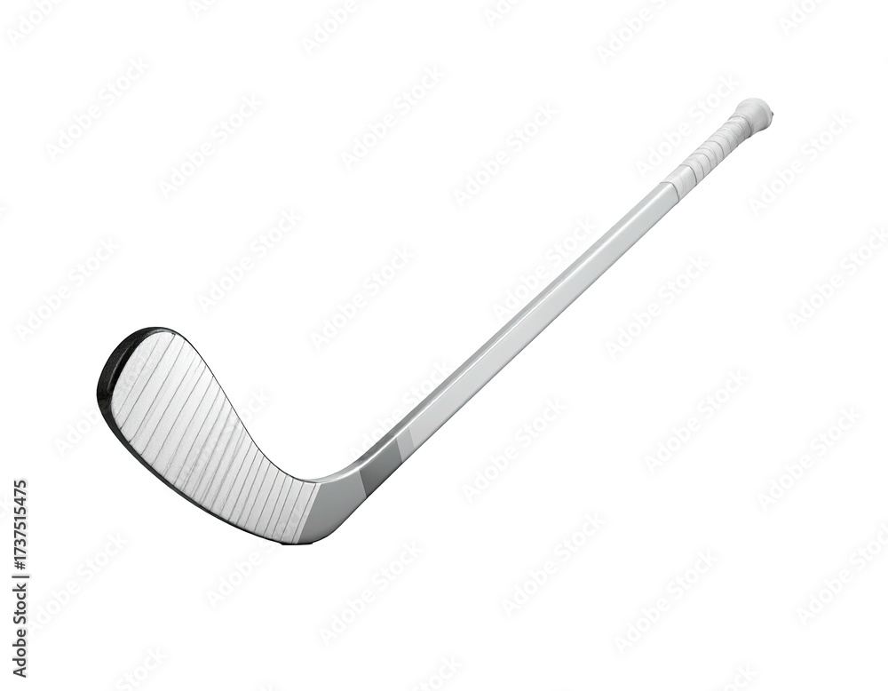 Fototapeta premium Rendered graphic of a hockey stick against a black background, tilted at angle