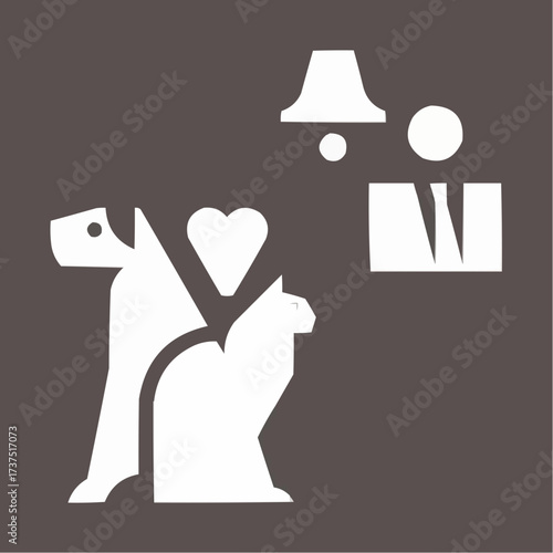 Adorable dog and cat companions share a loving connection, with a person observing nearby, symbolizing pet care and family.