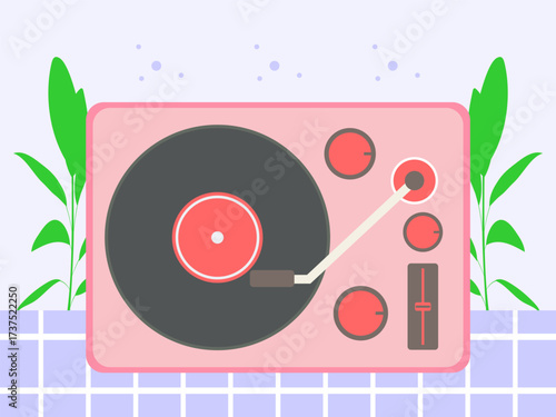 Music Record Concept IllustrationVector Style