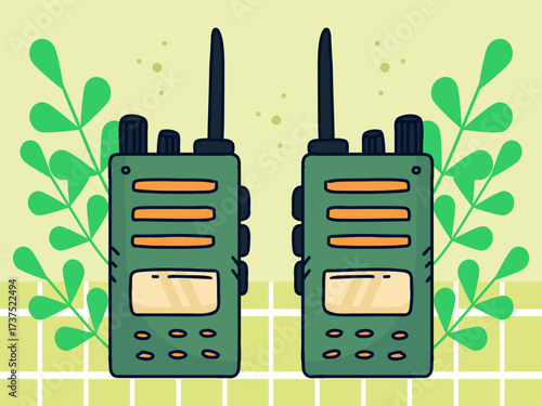 Walkie Talkie Concept IllustrationVector Style