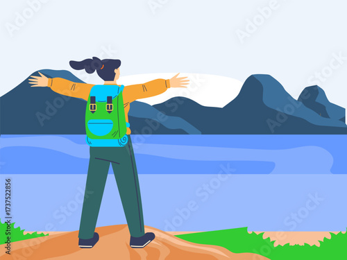 Solo Adventure Concept IllustrationVector Style