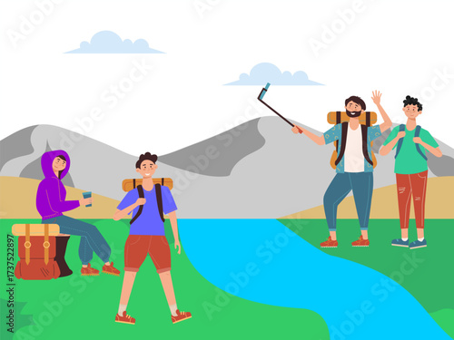 Vacation Concept IllustrationVector Style